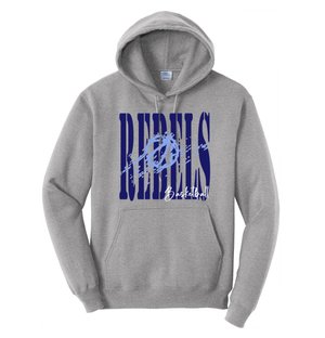 Rebels basketball distressed hoodie
