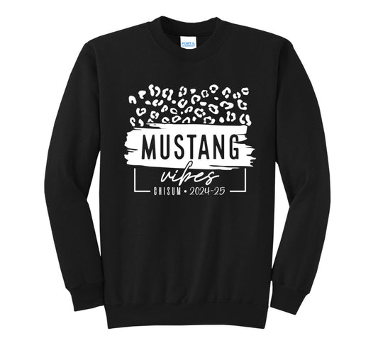 MUSTANG VIBES SOLID CREWNECK SWEATSHIRT