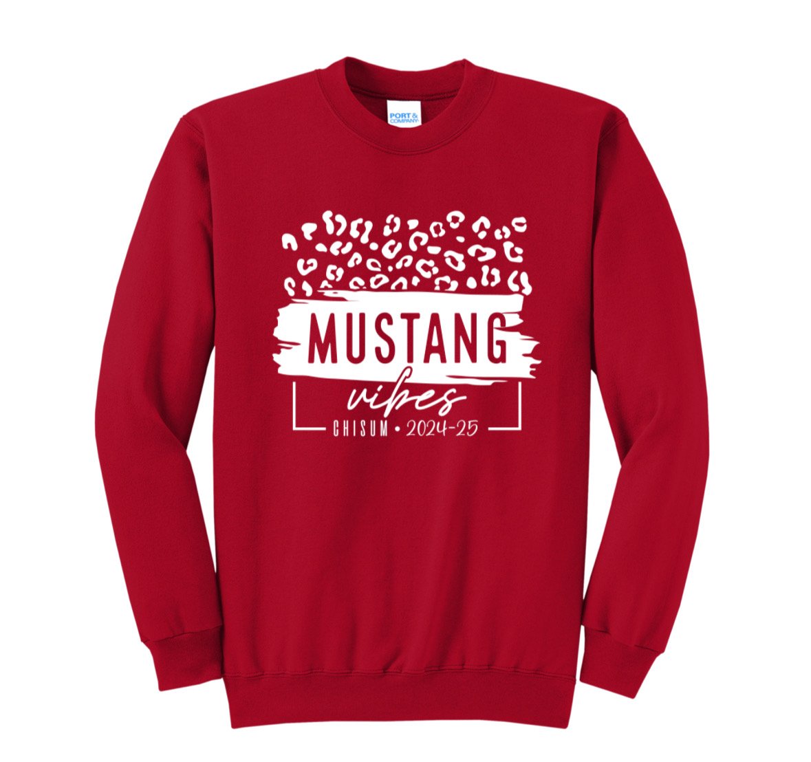 MUSTANG VIBES SOLID CREWNECK SWEATSHIRT