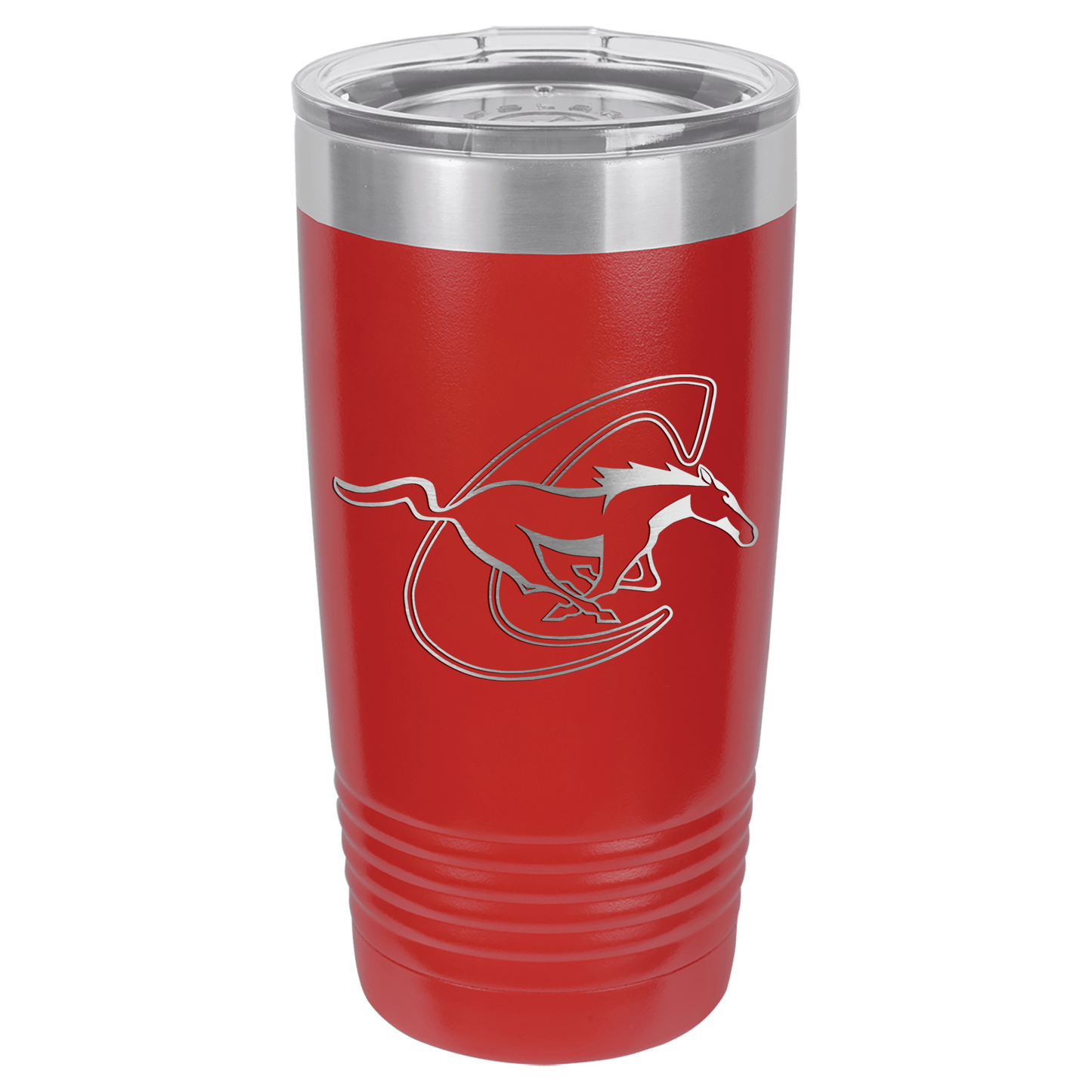 Red 20oz Tumbler with Chisum horse no name