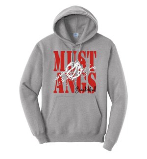 Mustangs basketball distressed hoodie