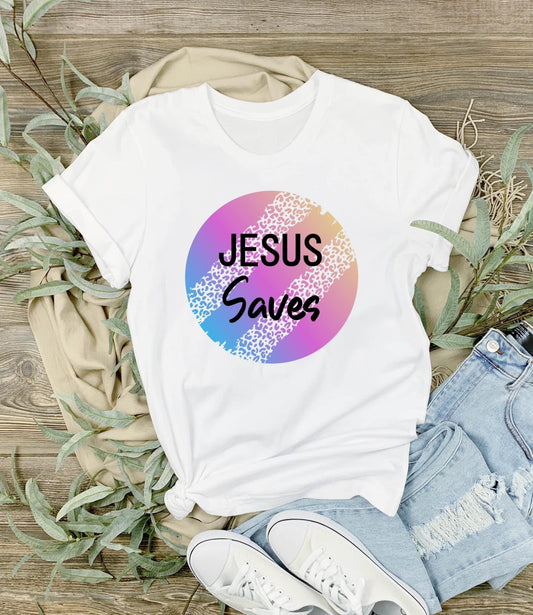 Jesus saves ombré T-shirt