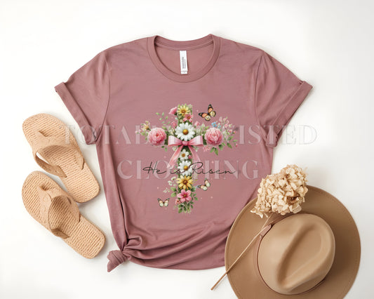 He is risen floral cross