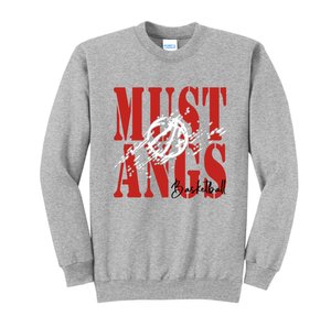 Mustangs basketball distressed sweatshirt