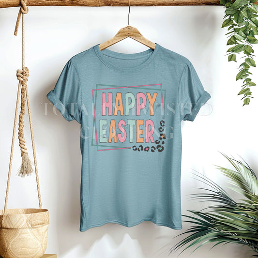 Happy Easter leopard frame T-shirt
