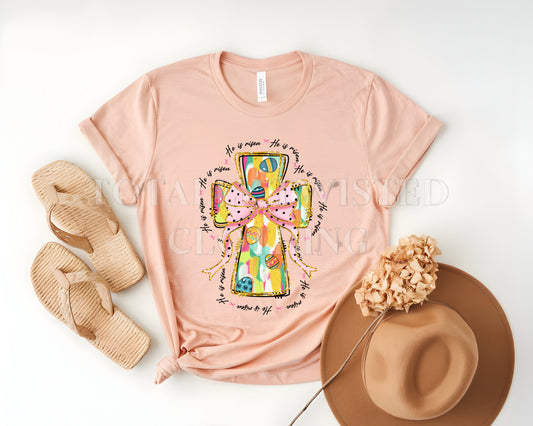Paint brush stroke CROSS Easter eggs T-shirt
