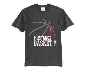 Mustangs basketball outline tshirt