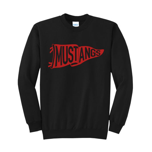 MUSTANG FLAG SOLID CREWNECK SWEATSHIRT