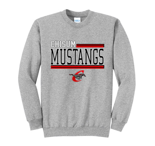 BOLD CHISUM MUSTANGS CREWNECK SWEATSHIRT