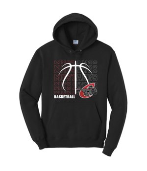 Black Hoodie With Mustang Basketball Graphic