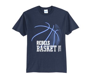 Rebels basketball outline tshirt