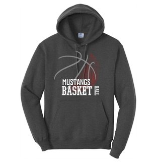 Mustangs basketball outline hoodie