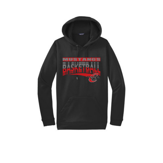 100% Polyester Hoodie  with OMBRE MUSTANGS BASKETBALL GRAPHIC