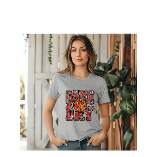 Game day glitter look basketball  tshirt