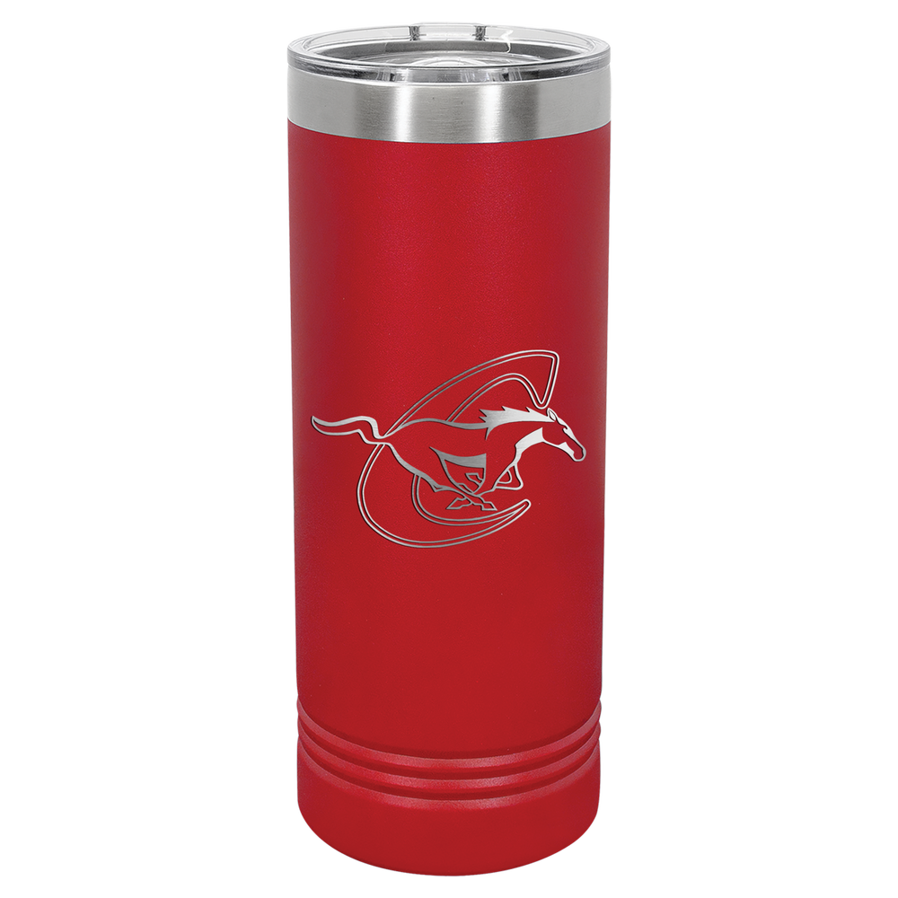 Red 22oz Skinny Tumbler with Chisum Horse No Name