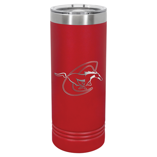 Red 22oz Skinny Tumbler with Chisum Horse No Name
